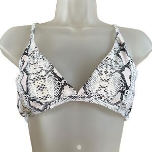 Snake skin print triangle bikini top